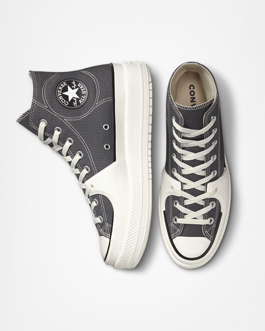 Zapatillas Altas Converse Chuck Taylor All Star Construct Mujer Gris Blancas | PE 7250P8